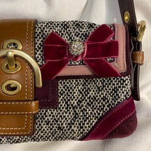 Coach Soho Leather 8f01 Multicolor Tweed Shoulder Bag